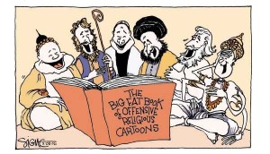 Titre du livre: "Le grand livre des caricatures offensant les religions"